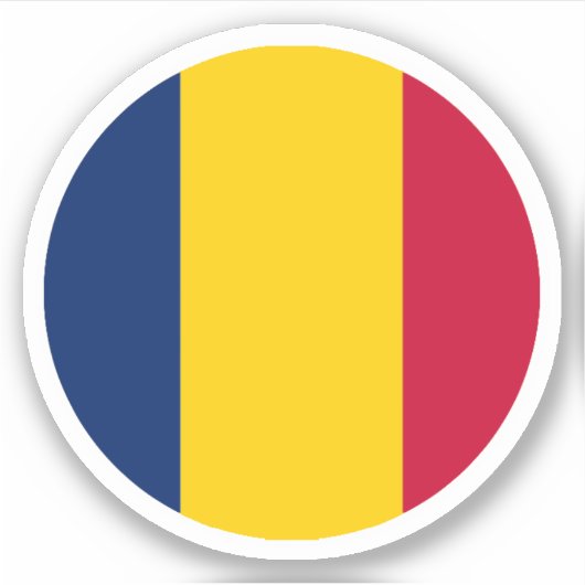 Vlag van Tsjaad Ronde Sticker (Voorkant)
