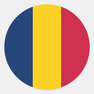 Vlag van Tsjaad Ronde Sticker