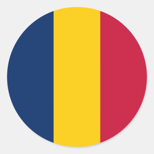 Vlag van Tsjaad Ronde Sticker (Voorkant)