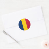 Vlag van Tsjaad Ronde Sticker (Envelop)