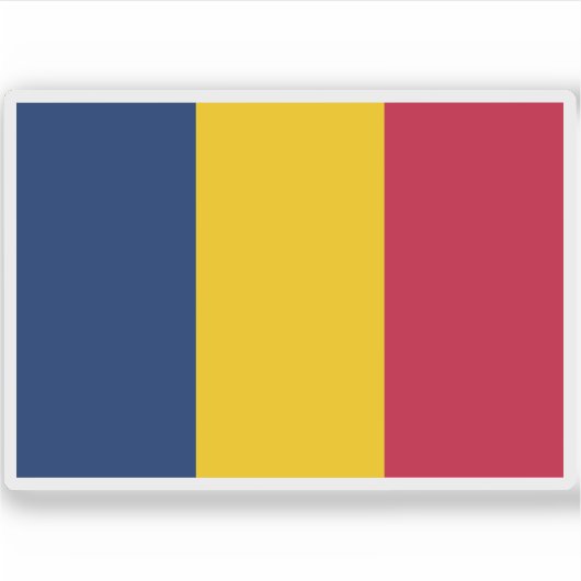 Vlag van Tsjaad Sticker (Voorkant)
