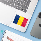 Vlag van Tsjaad Sticker (Laptop met iPhone)