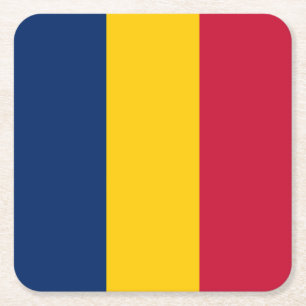 Vlag van Tsjaad Vierkante Kartonnen Onderzetter