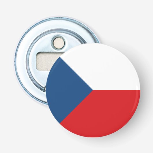Vlag van Tsjechië Button Flesopener (Voorkant)