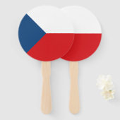 Vlag van Tsjechië Handwaaier (Voorkant en achterkant)