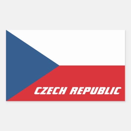 Vlag van Tsjechië Rechthoekige Sticker (Voorkant)