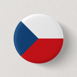 Vlag van Tsjechië Ronde Button 3,2 Cm