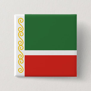 Vlag van Tsjetsjenië Vierkante Button 5,1 Cm