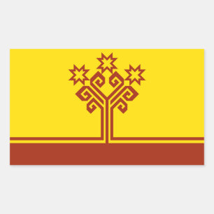Vlag van Tsjoevasjië Rechthoekige Sticker