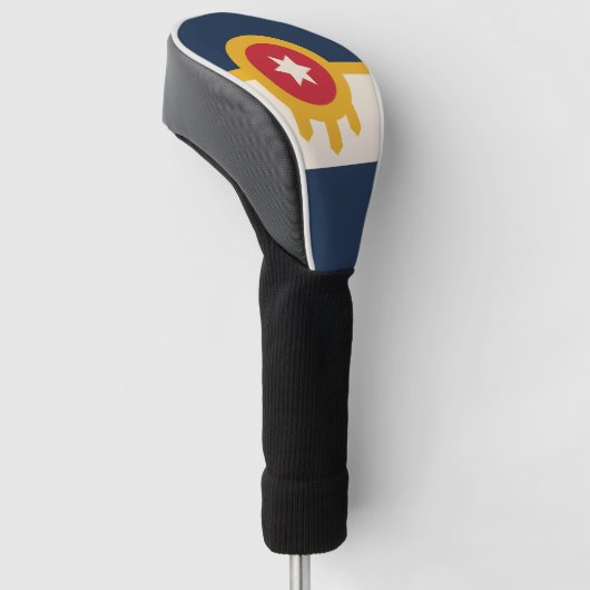 Vlag van Tulsa, Oklahoma Golfheadcover (Schuin)