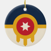 Vlag van Tulsa (Oklahoma) Keramisch Ornament (Achterkant)