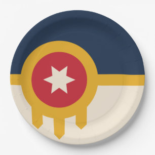 Vlag van Tulsa, Oklahoma Papieren Bordje