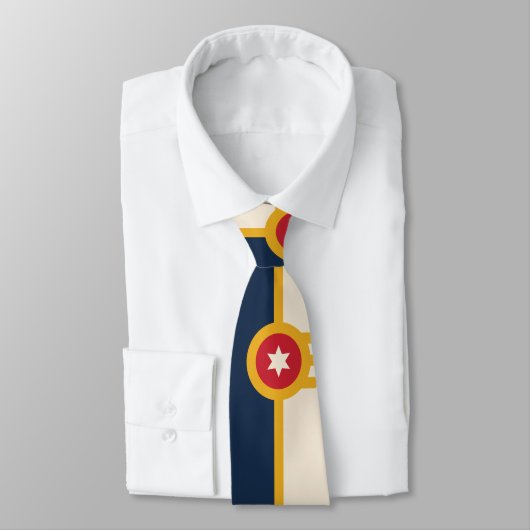 Vlag van Tulsa (Oklahoma) Stropdas (Gebonden)