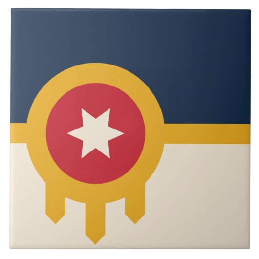 Vlag van Tulsa (Oklahoma) Tegeltje (Voorkant)
