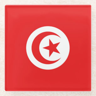 Vlag van Tunesië Glazen Onderzetter