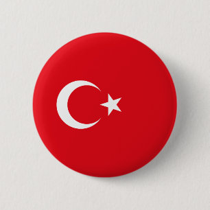 Vlag van Turkije Ronde Button 5,7 Cm