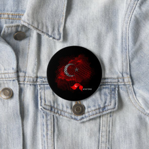 Vlag van Turkije Ronde Button 7,6 Cm