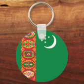 Vlag van Turkmenistan Sleutelhanger (Achterkant)