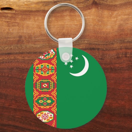 Vlag van Turkmenistan Sleutelhanger (Achterkant)
