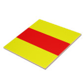 vlag van twee maritieme nautische letters tegeltje (Zijkant)