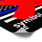 VLAG VAN TYRANNY blauwe lijn vlag vlag politie vla Poster (Hoek)