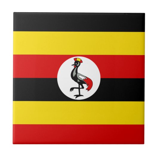 Vlag van Uganda Ceramic Tile Tegeltje (Voorkant)