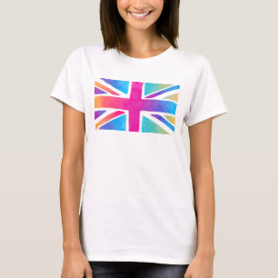 Vlag van Unievaartuig in Bright Waterverven T-shirt