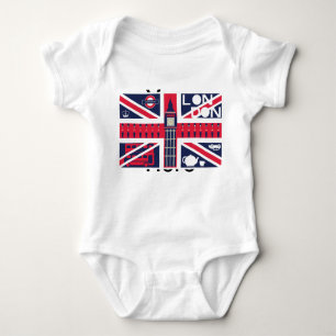 Vlag van Union Jack VK met London Decoration Romper