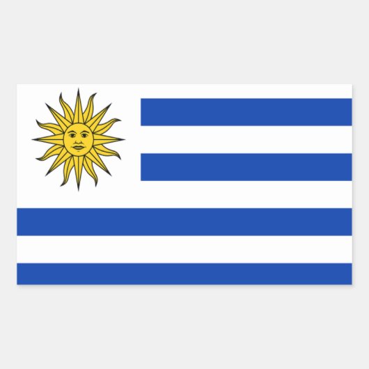 Vlag van Uruguay Rechthoekige Sticker (Voorkant)