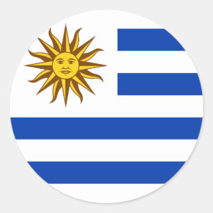 Vlag van Uruguay Ronde Sticker