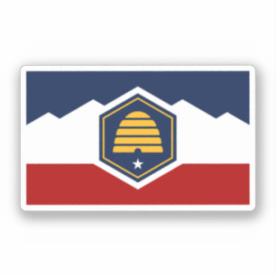 Vlag van Utah (Bijenkorf Vlag) Sticker
