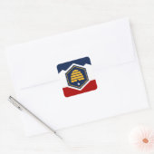 Vlag van Utah (Bijenkorf Vlag) Vierkante Sticker (Envelop)