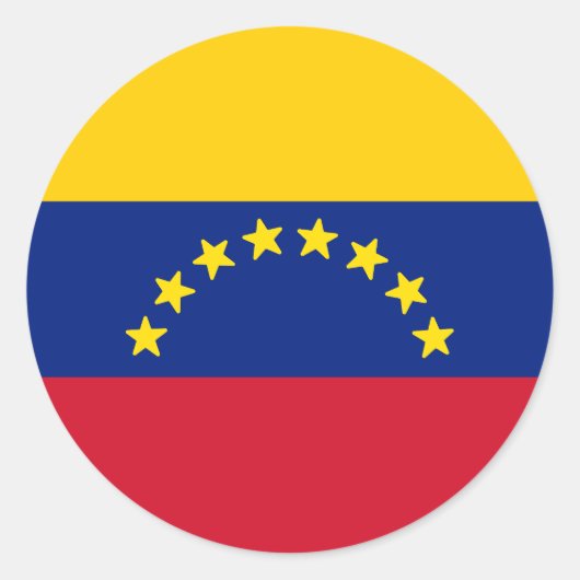 Vlag van Venezuela Ronde Sticker (Voorkant)