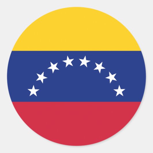 Vlag van Venezuela Ronde Sticker (Voorkant)