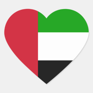 vlag van verenigde arabische emiraten hart sticker