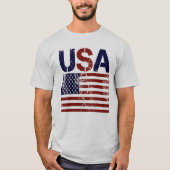 Vlag van Verenigde Staten Distressed T-shirt (Voorkant)