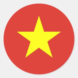 Vlag van Vietnam - Qutainc kboyt Nam Ronde Sticker