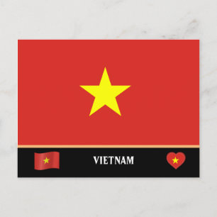 Vlag van Vietnam & reis naar het land Vietnam Briefkaart