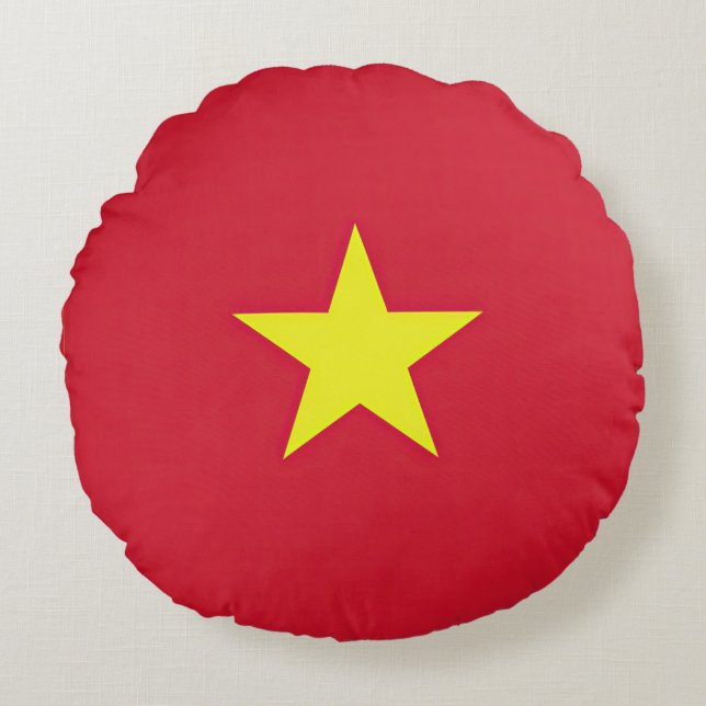 Vlag van Vietnam Rond Kussen (Voorkant)