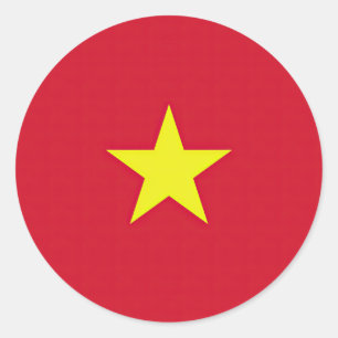 Vlag van Vietnam Ronde Sticker