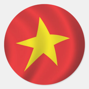 Vlag van Vietnam Ronde Sticker