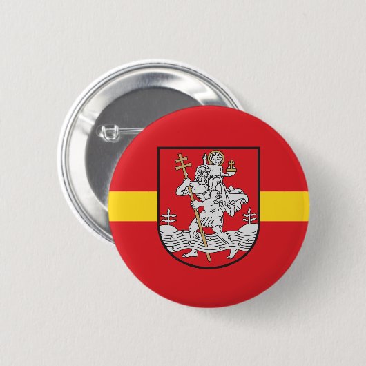 Vlag van Vilnius, Litouwen Pinback Button (Voorkant /achterkant)