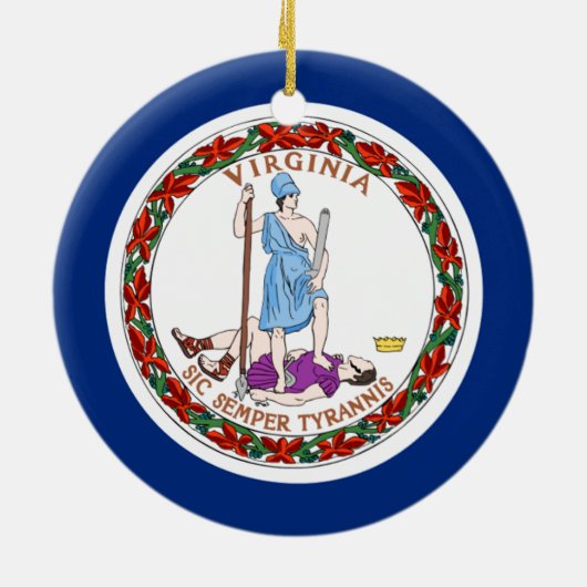 Vlag van Virginia Keramisch Ornament (Achterkant)