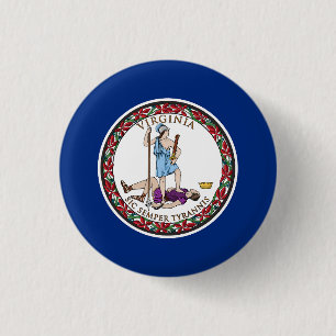 Vlag van Virginia Ronde Button 3,2 Cm