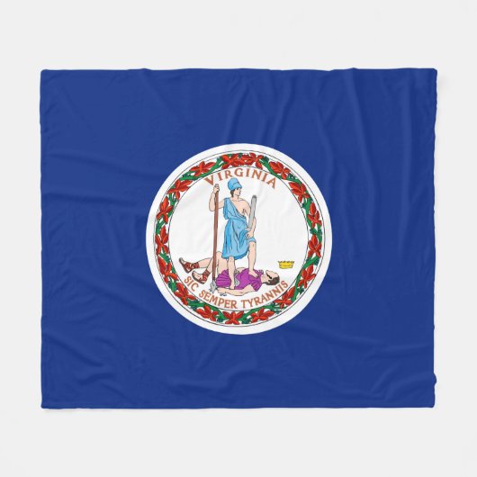 Vlag van Virginia State Design Fleece Deken (Voorkant (Horizontaal))