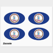 Vlag van Virginia State Design Ovale Sticker (Vel)