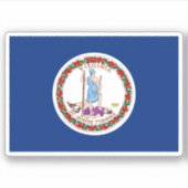 Vlag van Virginia Sticker (Voorkant)