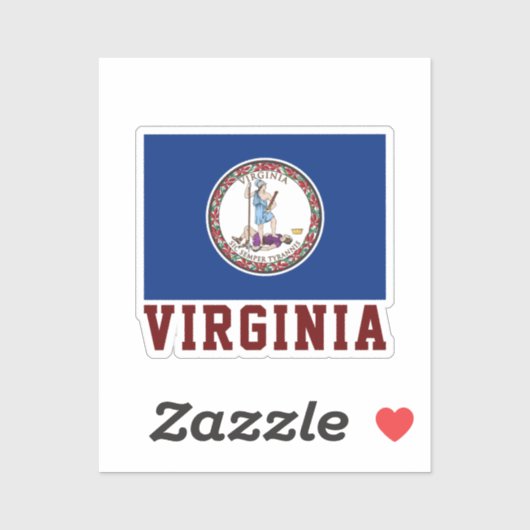 Vlag van Virginia Sticker (Vel)