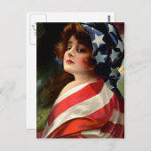 Vlag van Vrouw VS op 4 juli Briefkaart (Voorkant / Achterkant)