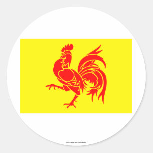Vlag van Waals Gewest Ronde Sticker